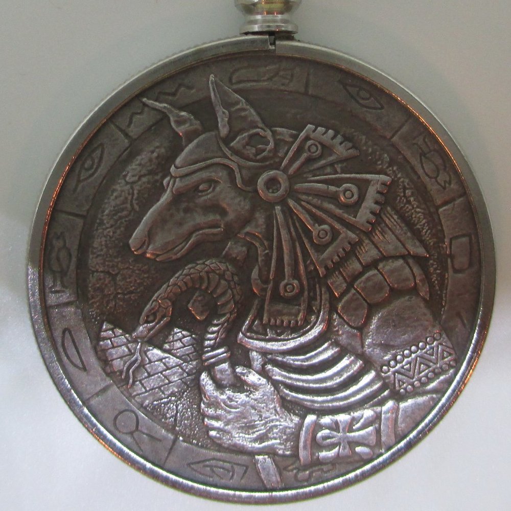 Hobo Nickel ANUBIS Coin Leather Chord Necklace